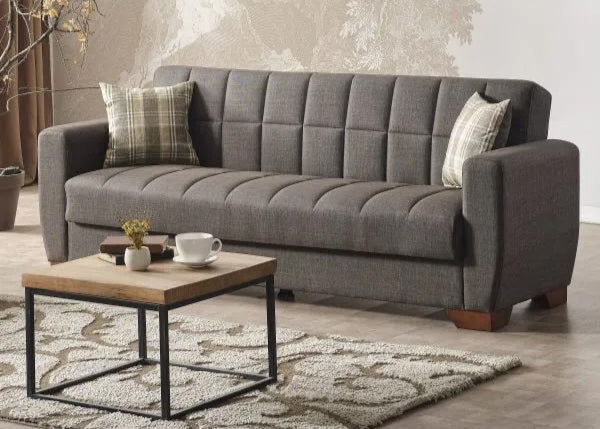 Barato Dark Brown Fabric Sofabed