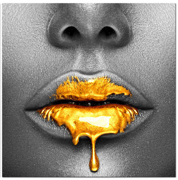 Gold Kiss Acrylic Print Wall Art