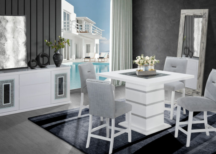 MONACO WHITE BAR TABLE + MONACO BS-N
